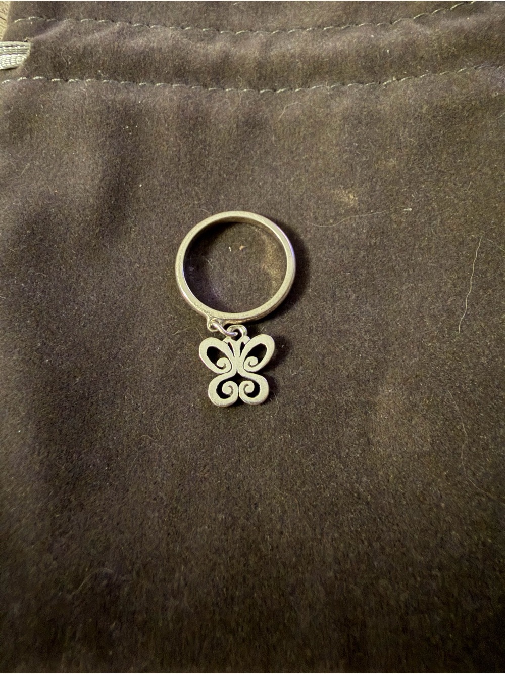 Retired James Avery Butterfly Dangle Charm Ring